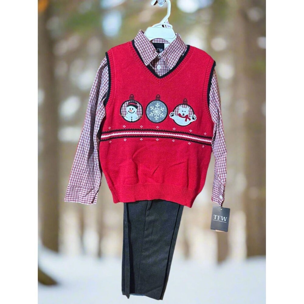 TFW 3 Piece Button Down and Sweater Set